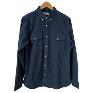 EVERLANE New Mens Flannel Pocket Button Down Shirt Long Sleeve Blue M Classic